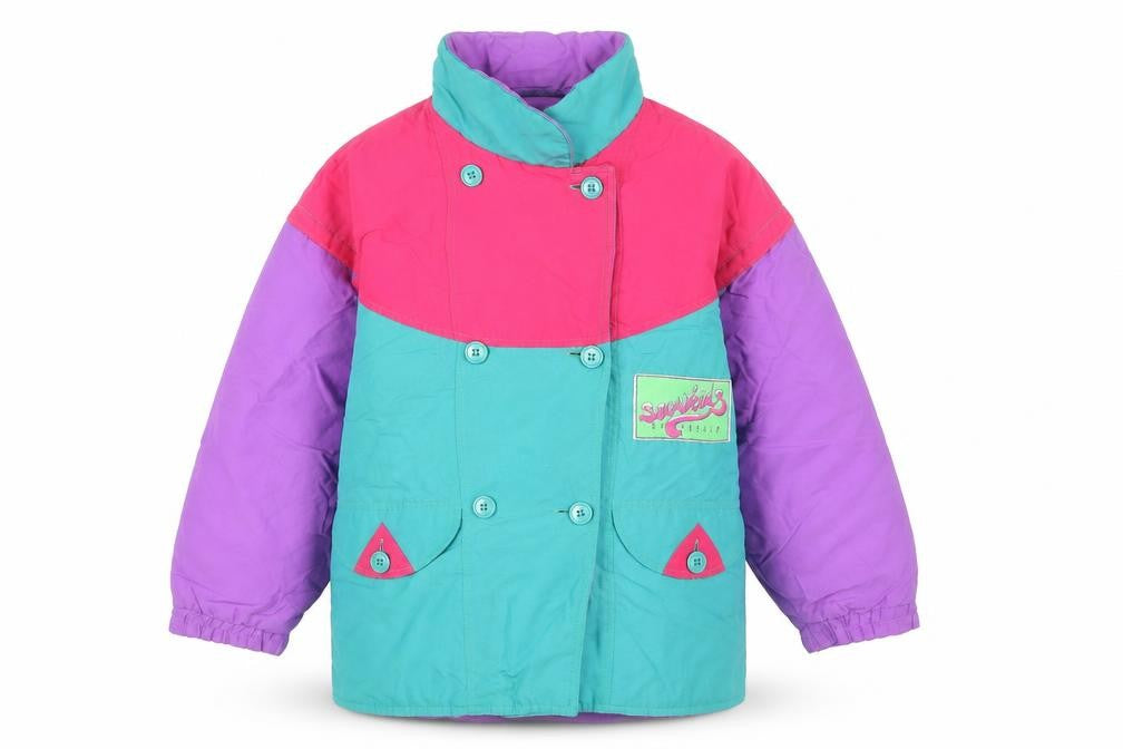 Fusalp Girls Multicoloured 12 Years Retro Ski Jacket Winter Colourblock