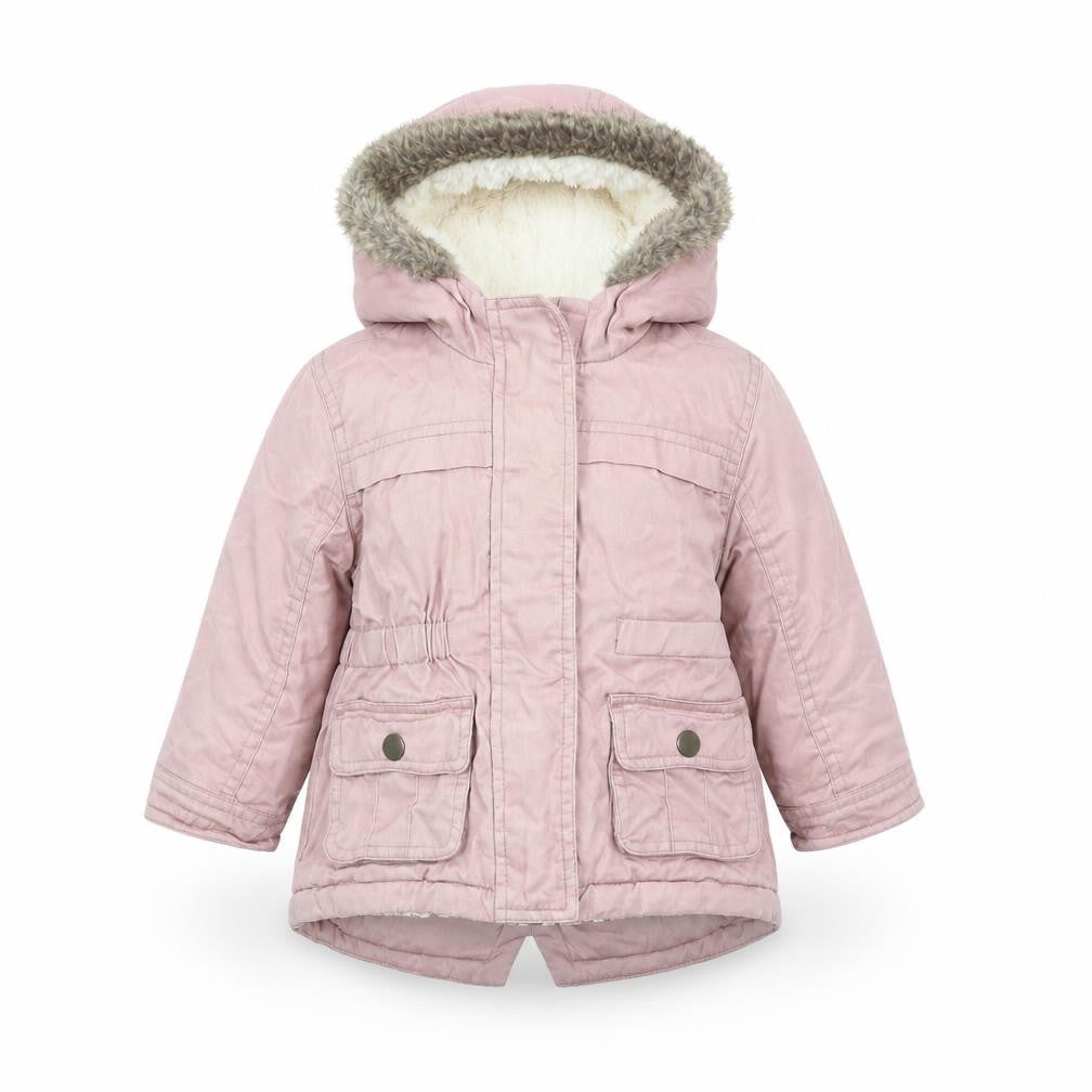 Marks & Spencer Girls Dusky Pink Hooded Parka Coat 12-18 Months