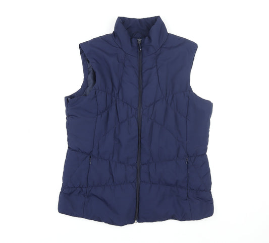 Tu Men Blue Puffer Waistcoat Size 20 Quilted Zip Lightweight Vest