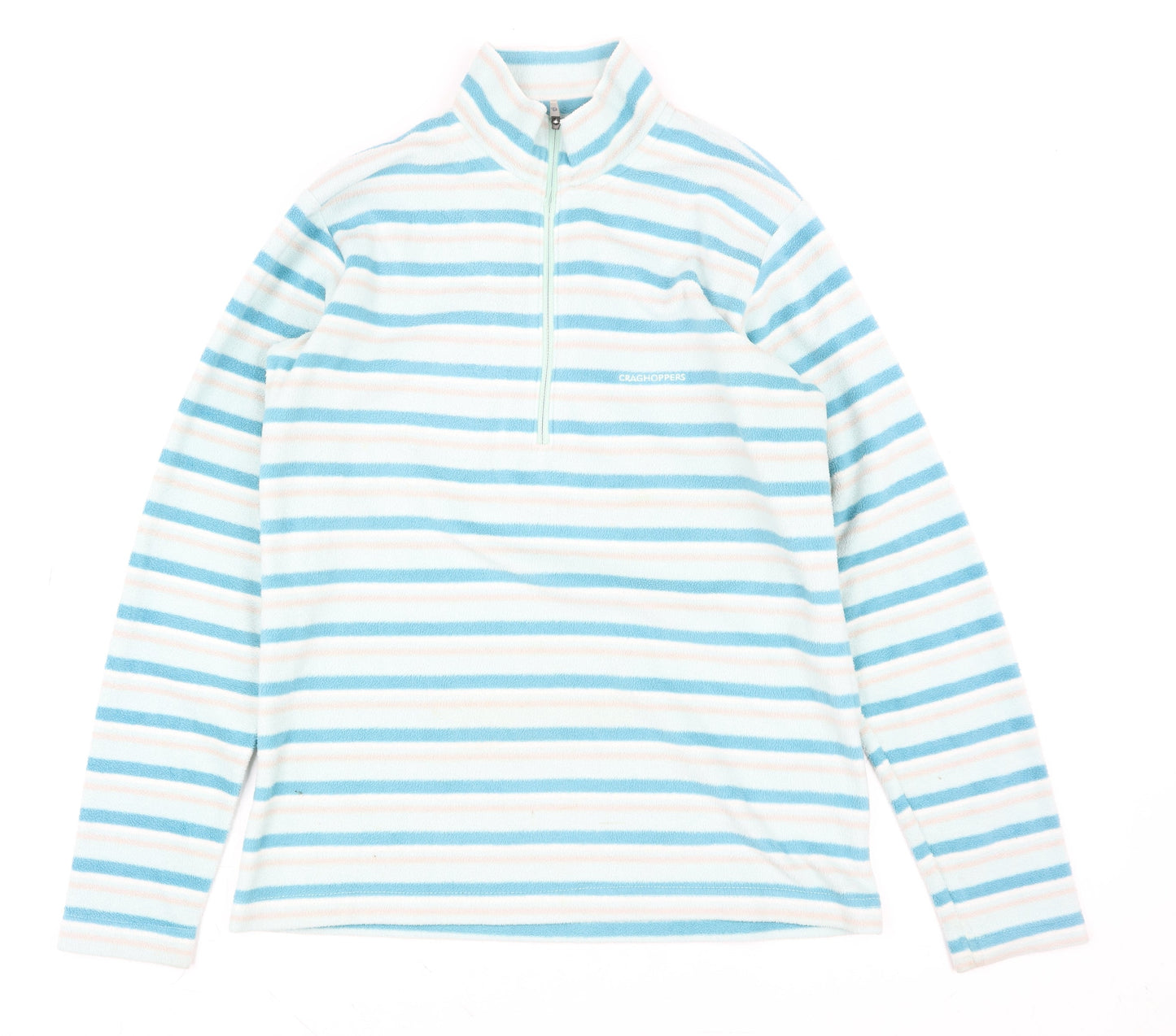 Craghoppers Women's Blue Striped Fleece Half Zip Jacket Size 10