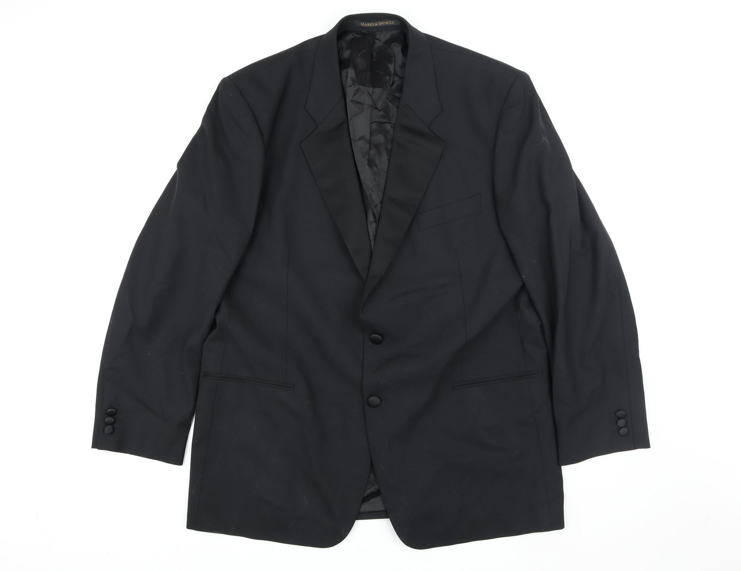 Marks & Spencer St Michael Black Wool Blend Women's 44L Suit Jacket