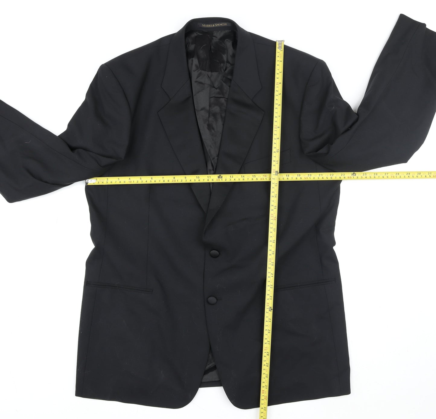 Marks & Spencer St Michael Black Wool Blend Women's 44L Suit Jacket