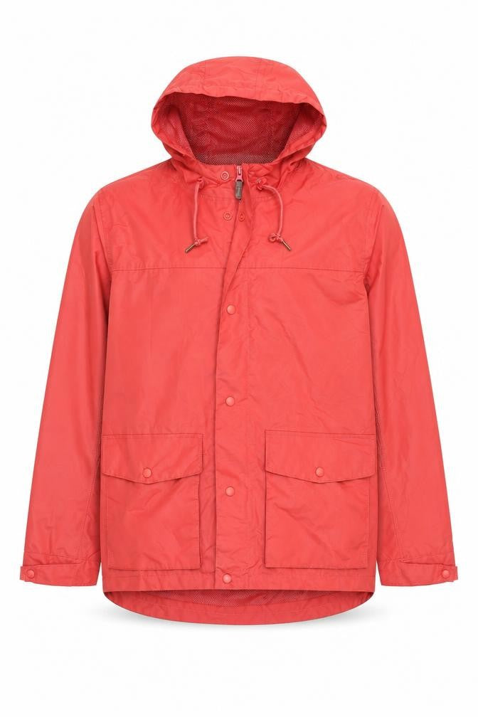Cotton Traders Mens Red Waterproof Hooded Rain Coat Jacket L