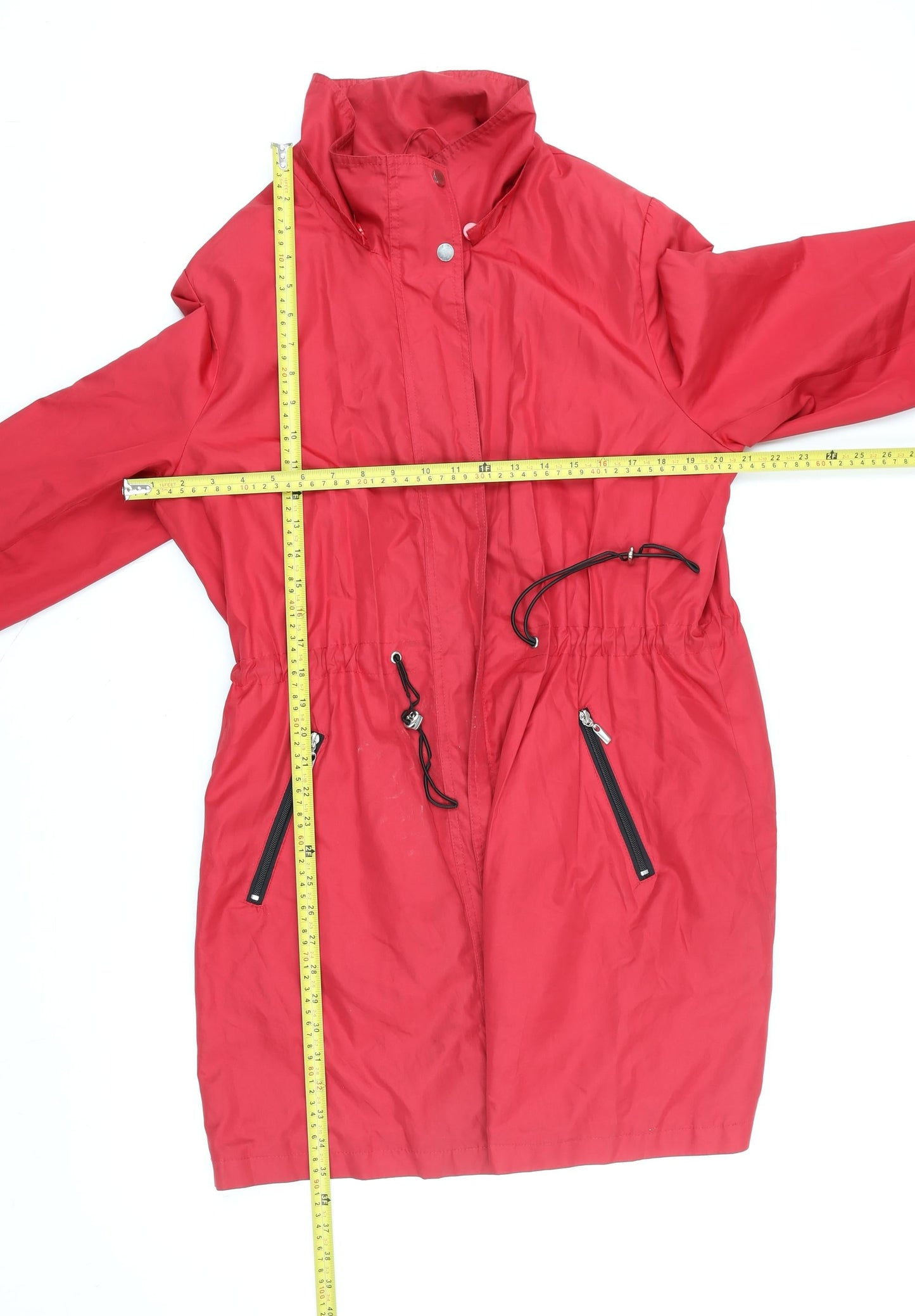 Novelti Women’s Red Parka Jacket XL Long Sleeve Drawstring Waist