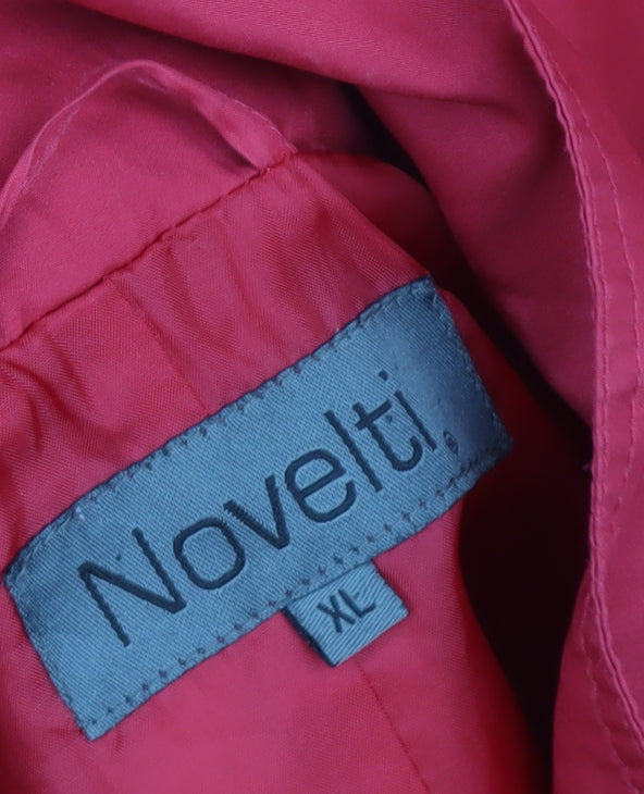 Novelti Women’s Red Parka Jacket XL Long Sleeve Drawstring Waist