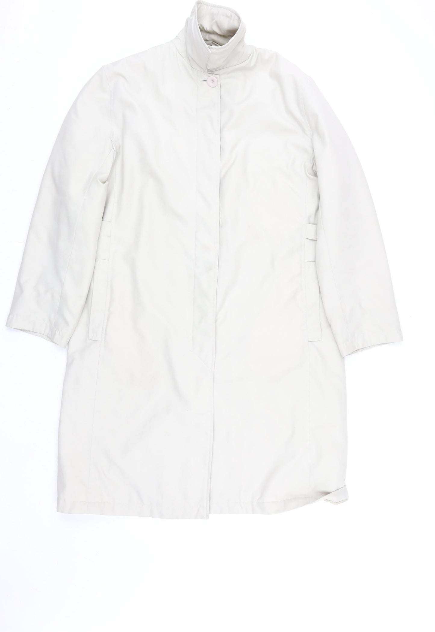 Dannimac Women's Beige Mid-Length Rain Coat M Lined Belted Waterproof