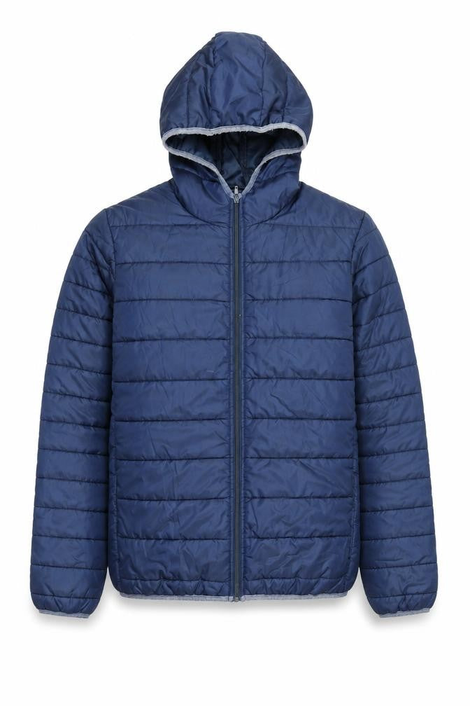 Fila Men's Blue L Hooded Puffer Jacket Waterproof Lightweight