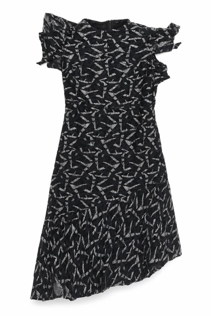 Marks & Spencer Women's Black Asymmetric Lace Party Dress Size 12