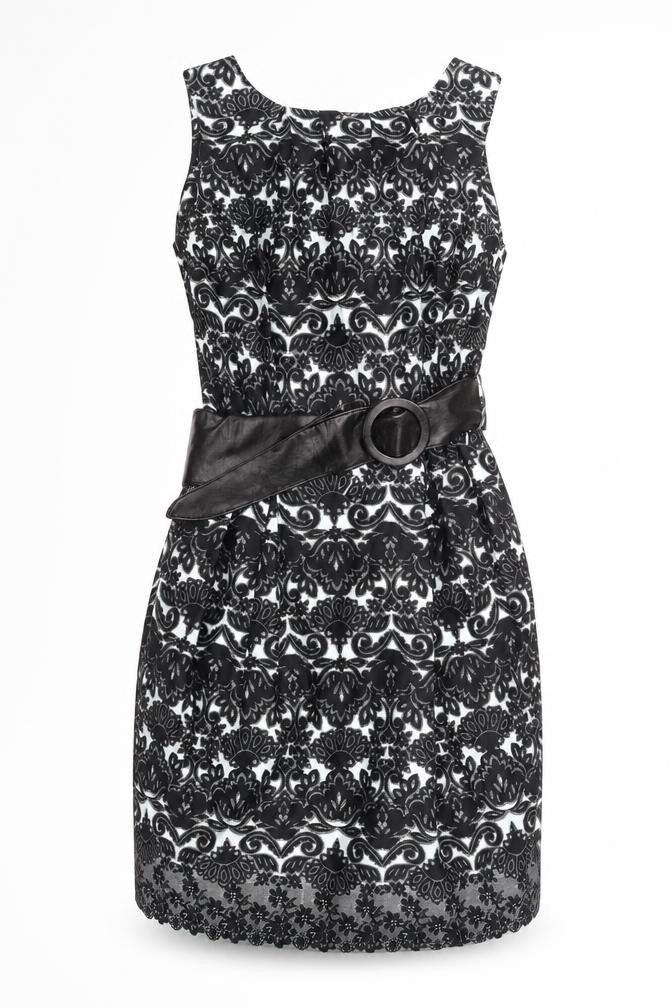 Dorothy Perkins Women’s Black Floral Bodycon Knee Length Dress Size 14