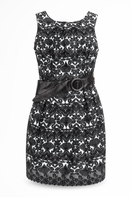 Dorothy Perkins Women’s Black Floral Bodycon Knee Length Dress Size 14