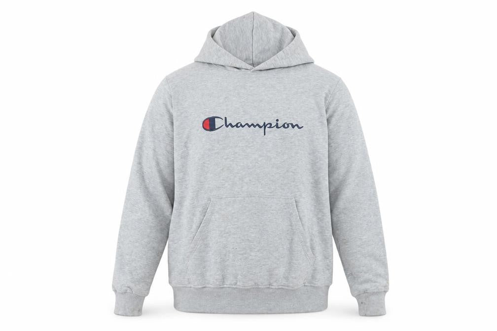 Champion Mens Grey 2XL Pullover Logo Hoodie Sweatshirt