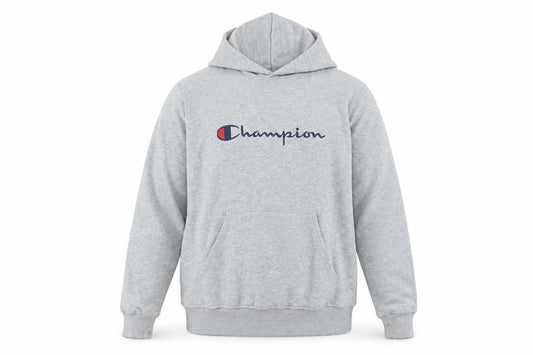 Champion Mens Grey 2XL Pullover Logo Hoodie Sweatshirt