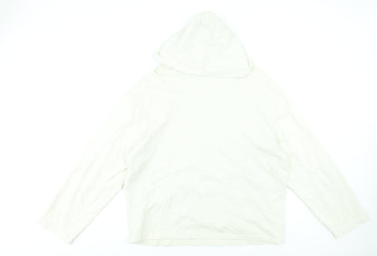 Additional front view of ASOS DESIGN Men’s Ivory Pullover Hoodie M Graphic Silver Lake USA