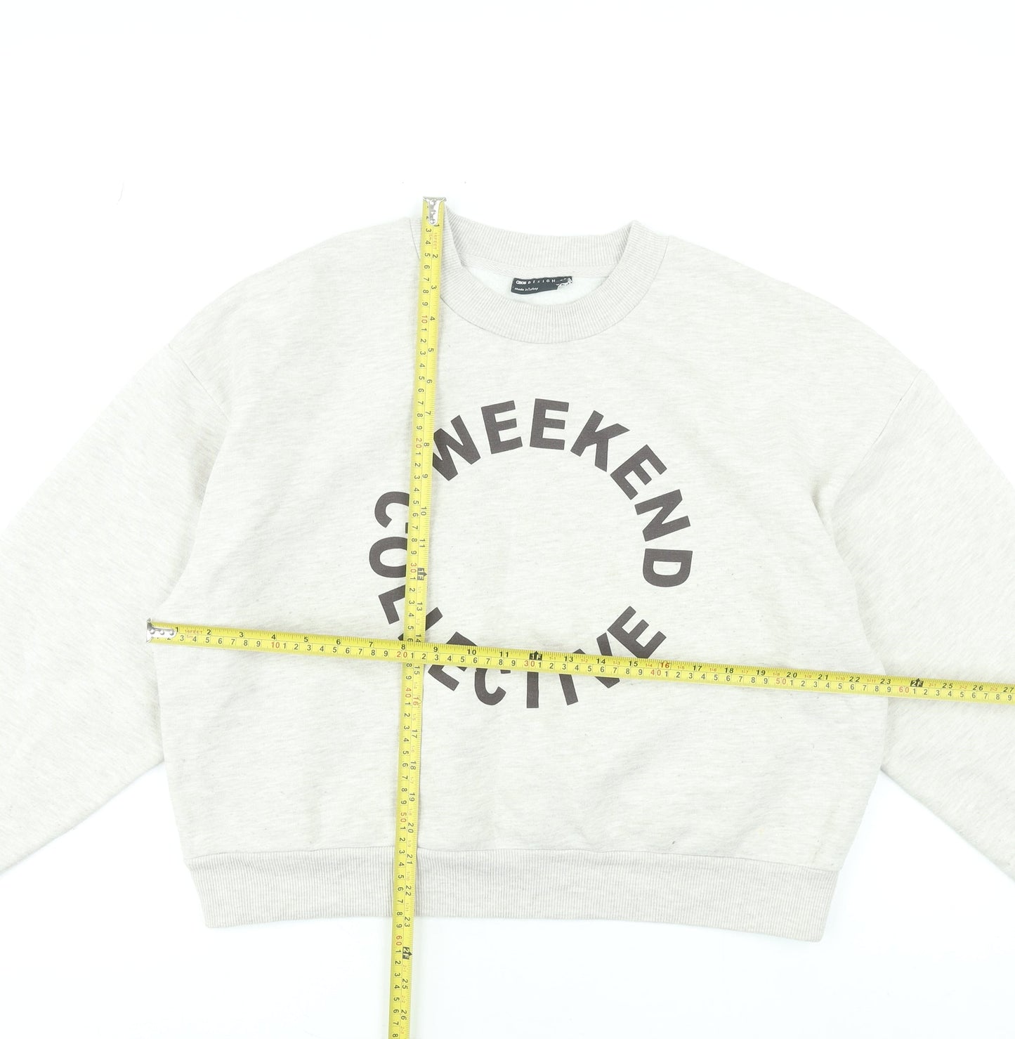 ASOS Design Women’s Beige Crew Neck Sweatshirt UK 14 Weekend Collective