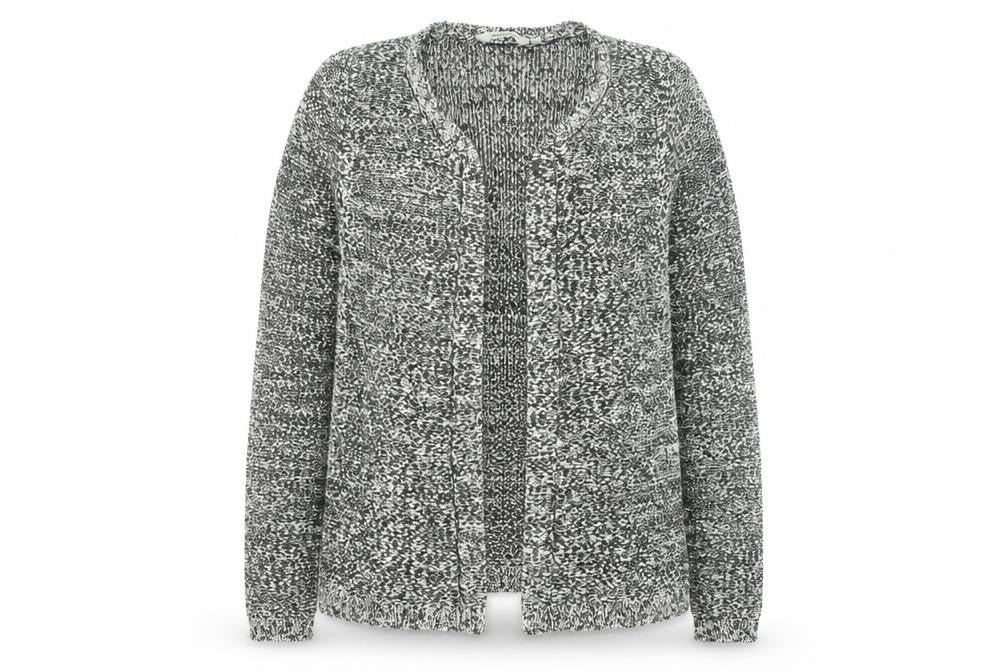 Garcia Jeans Women’s Grey Knit Cardigan XL Long Sleeve Open Front