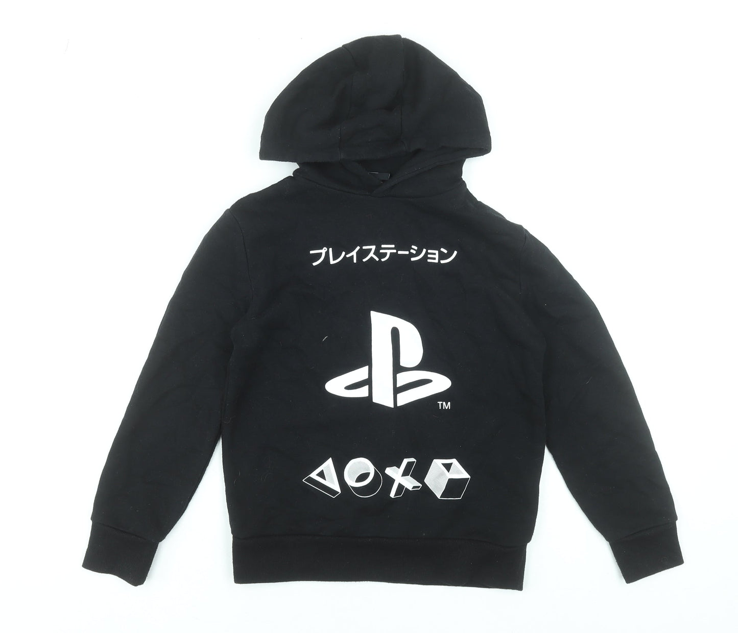 PlayStation Boys Black Pullover Hoodie 8-9 Years Cotton Blend Gamer Style