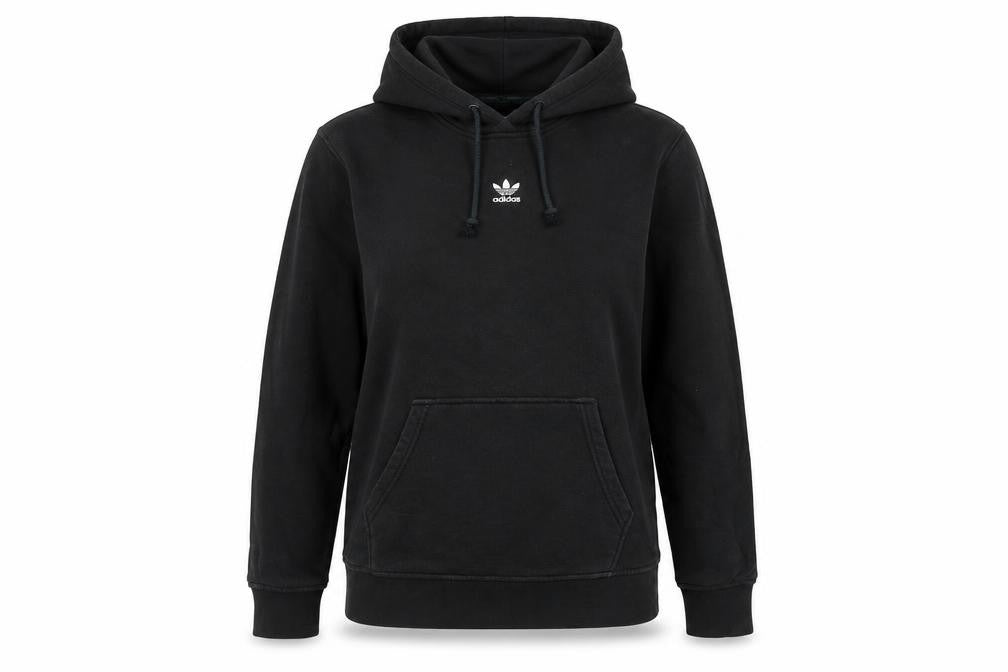 Adidas Womens Black 10 Pullover Hoodie Cotton Hooded Sweatshirt