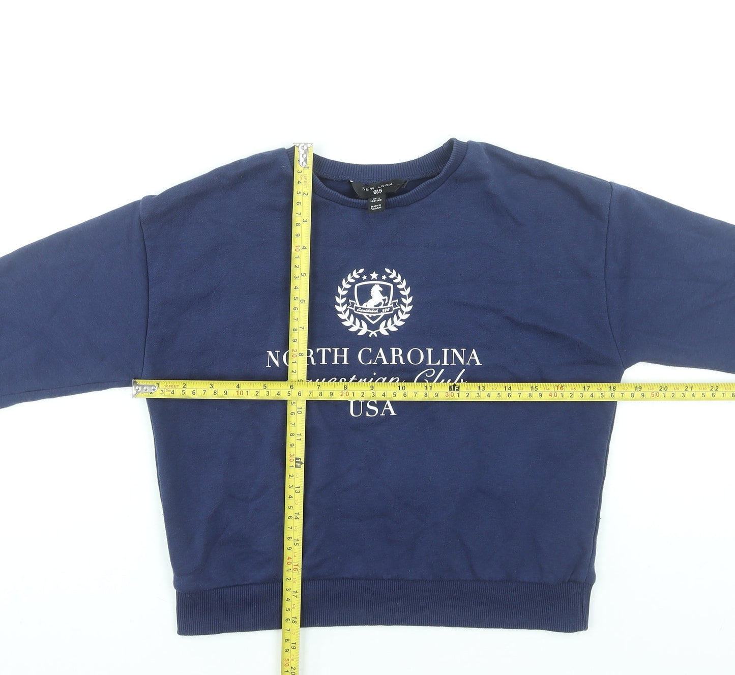 New Look Girls Blue Equestrian Club Pullover Sweatshirt 10-11 Years