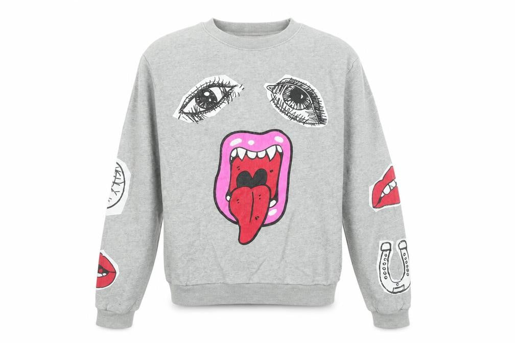 Influence Womens Grey Graphic Print Crew Neck Sweatshirt Size 12