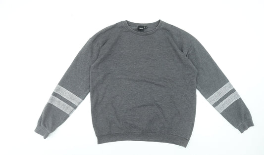 ASOS Women Grey Long Sleeve Crew Neck Pullover Sweatshirt Size 12