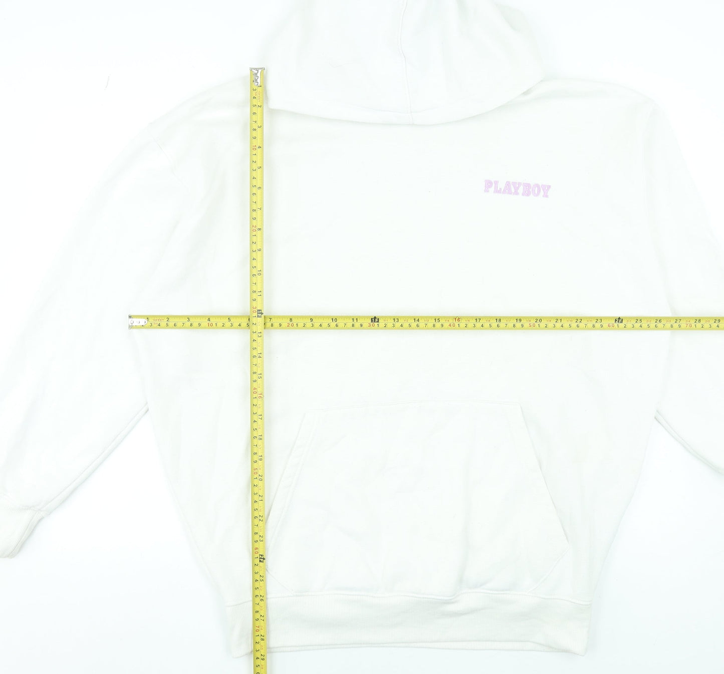 Playboy x Missguided White Oversized Hoodie Women Size 6 Graphic Print