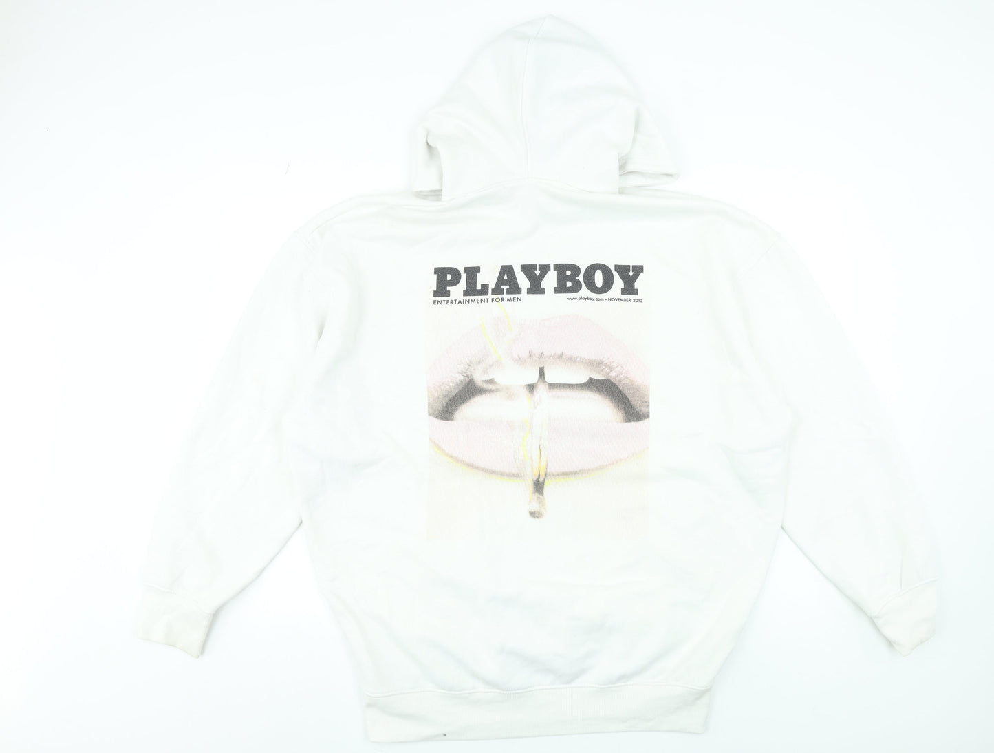 Playboy x Missguided White Oversized Hoodie Women Size 6 Graphic Print