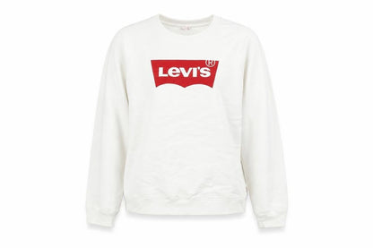 Levi's Women's White Logo Crew Neck Pullover Sweatshirt M