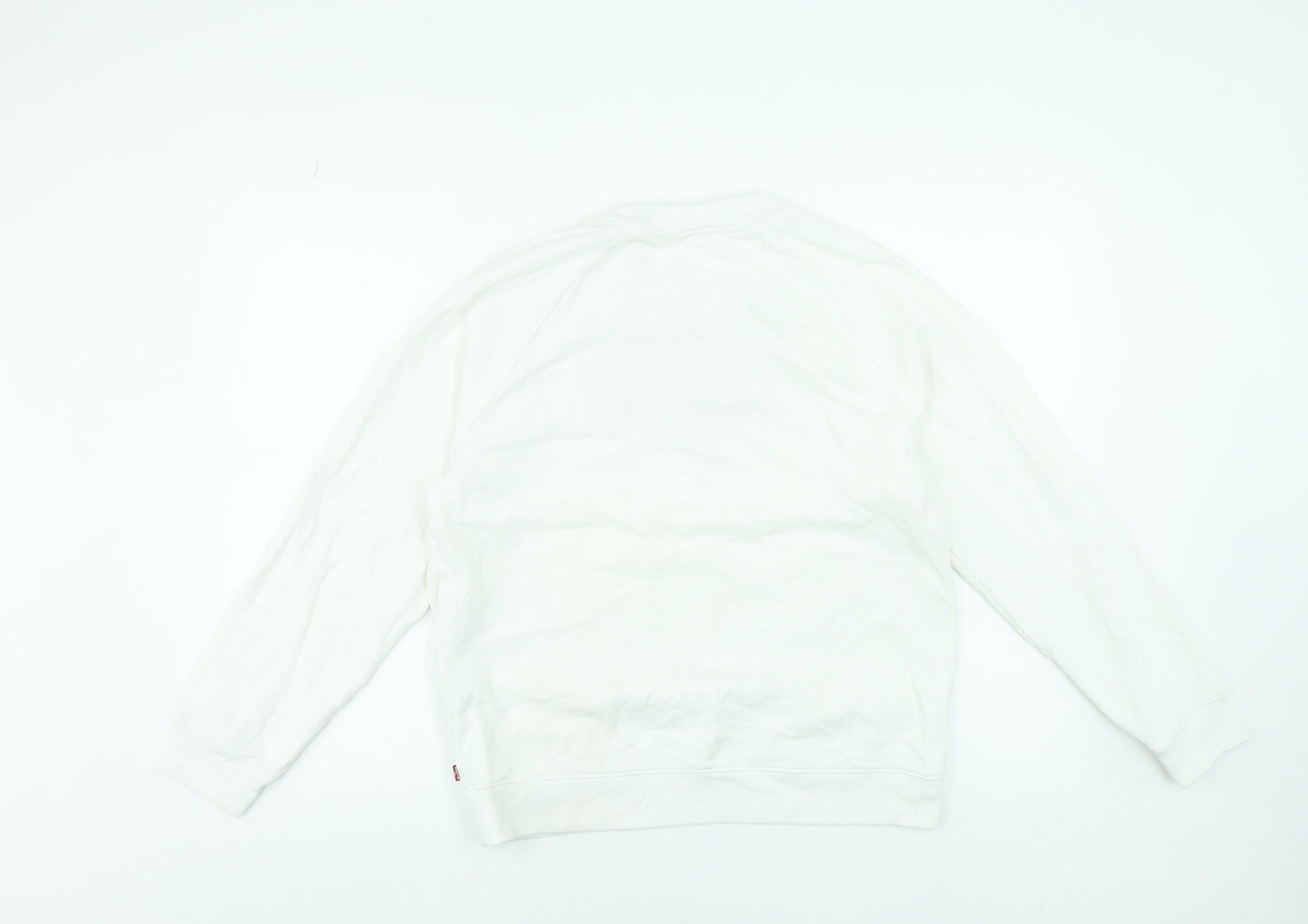 Levi's Women's White Logo Crew Neck Pullover Sweatshirt M