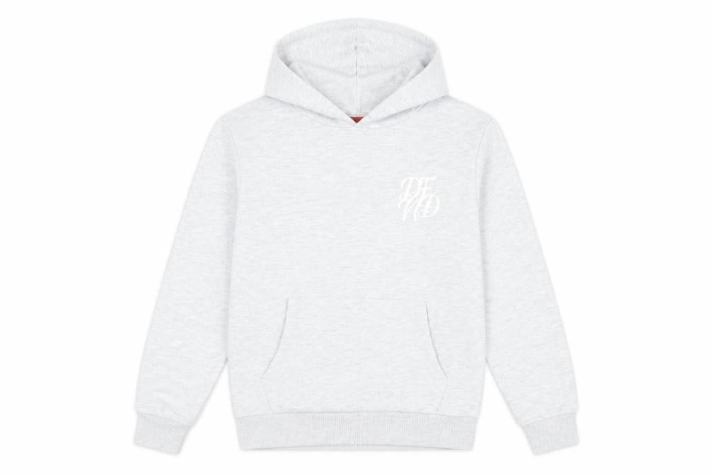 DFND Boys Grey Pullover Hoodie 11-12 Years Cotton Blend Logo Sweatshirt