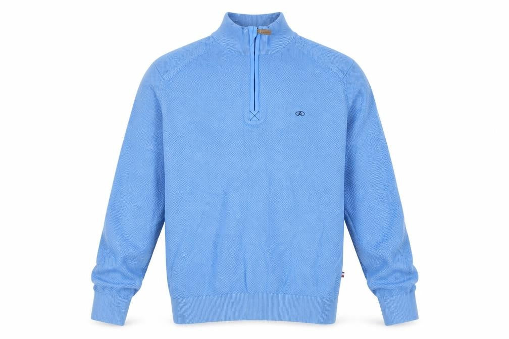 André Jeanswear Men's Blue Cotton 1/2 Zip Knit Sweatshirt Size L