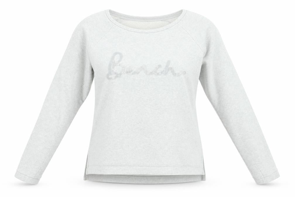 Bench Women’s Grey Pullover Sweatshirt M Cotton Blend Logo