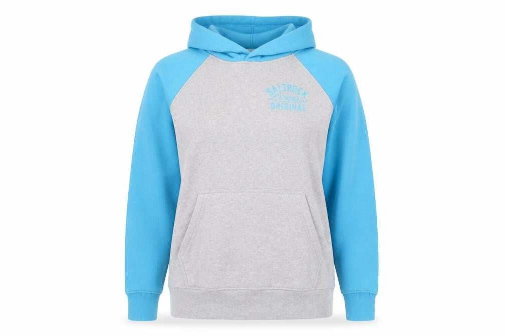 Saltrock Women Blue & Grey Pullover Hoodie Size S Relaxed Fit