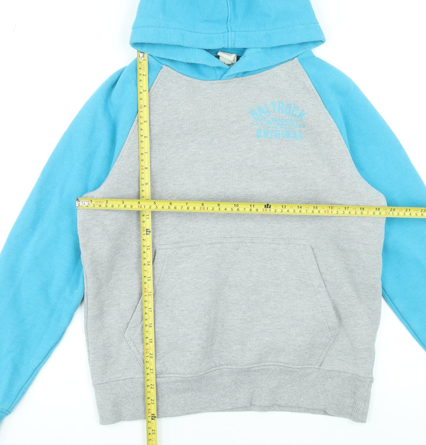 Saltrock Women Blue & Grey Pullover Hoodie Size S Relaxed Fit