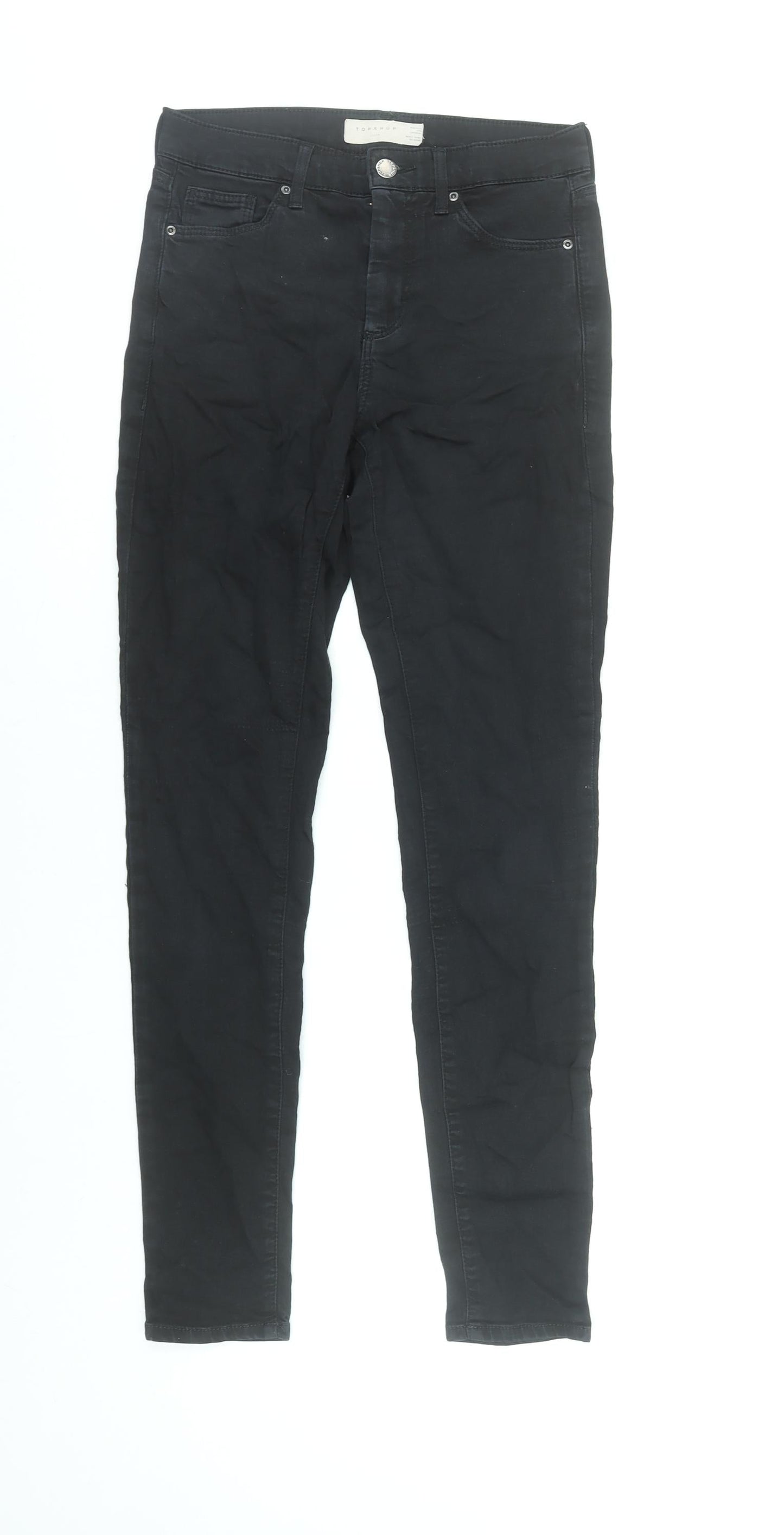 Topshop Womens Black Skinny Jeans Size 8 Regular Stretch Denim