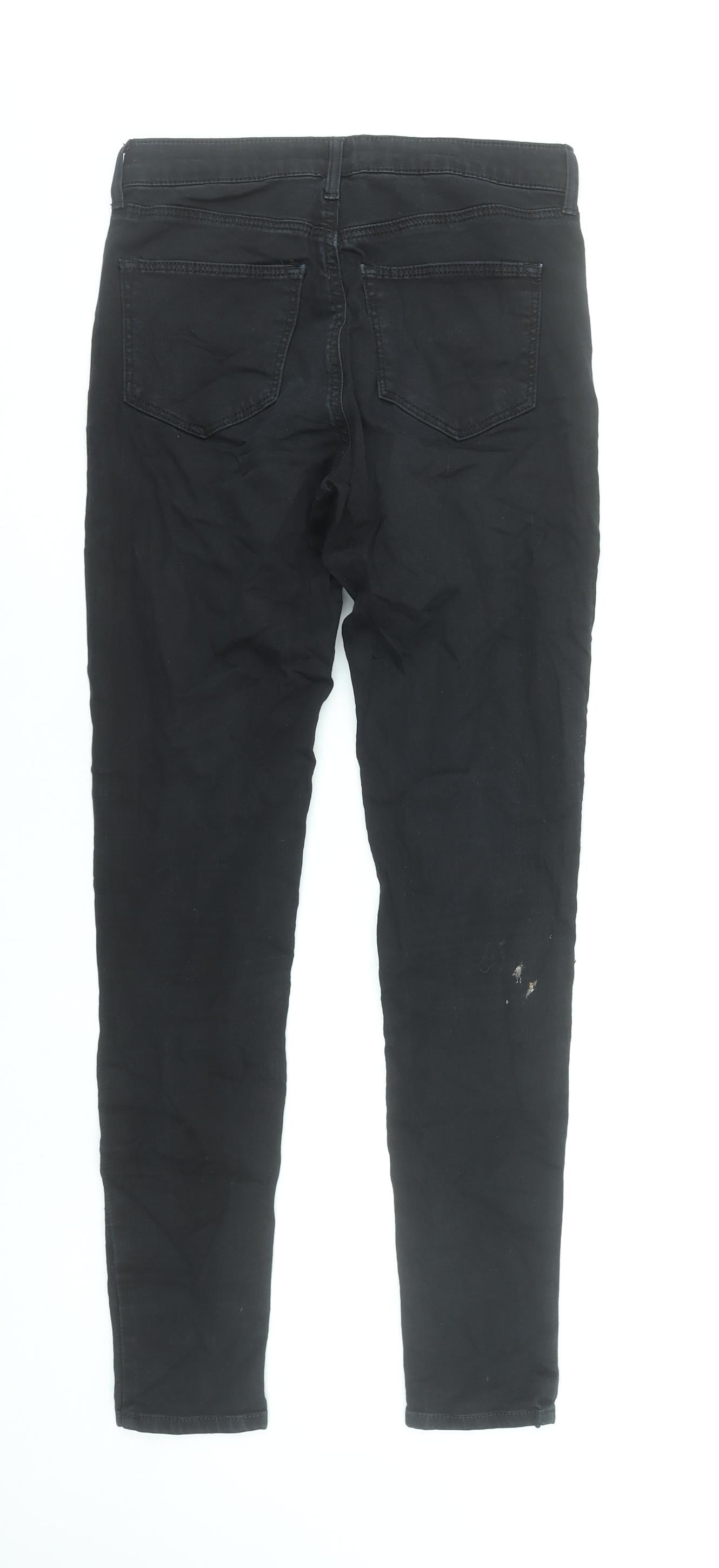 Topshop Womens Black Skinny Jeans Size 8 Regular Stretch Denim