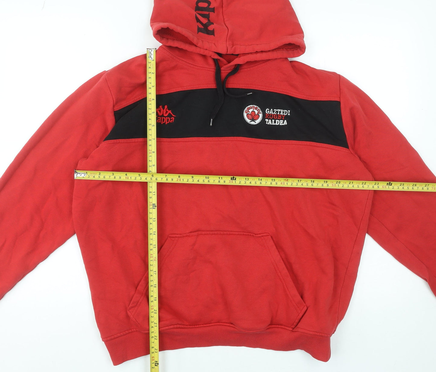 Kappa Mens Red Hoodie XL Cotton Blend Gaztedi Rugby Taldea Pullover