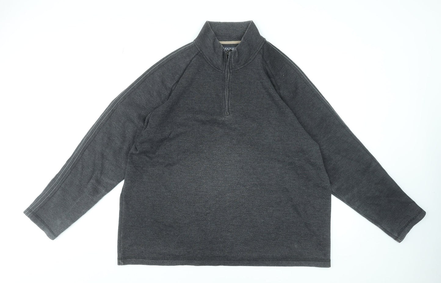 Maine New England Men's Grey 2XL 1/4 Zip High Neck Pullover Sweatshirt