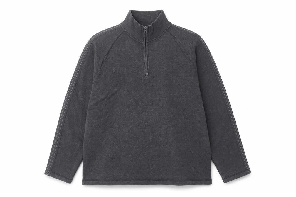 Maine New England Men's Grey 2XL 1/4 Zip High Neck Pullover Sweatshirt