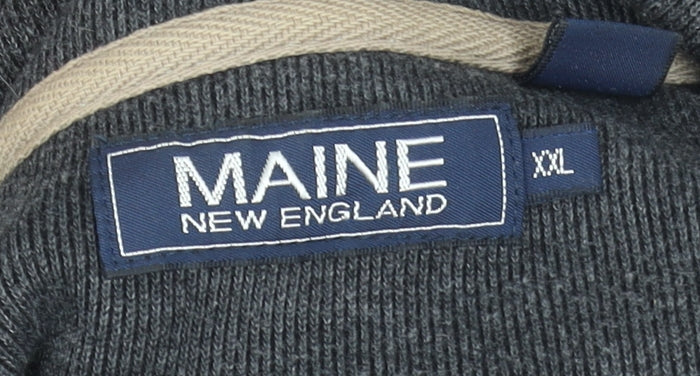 Maine New England Men's Grey 2XL 1/4 Zip High Neck Pullover Sweatshirt
