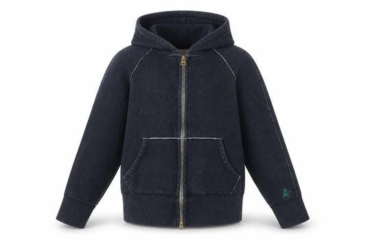 Dessin Girls Black Full Zip Fleece Hoodie Size 2 Years Made in Japan
