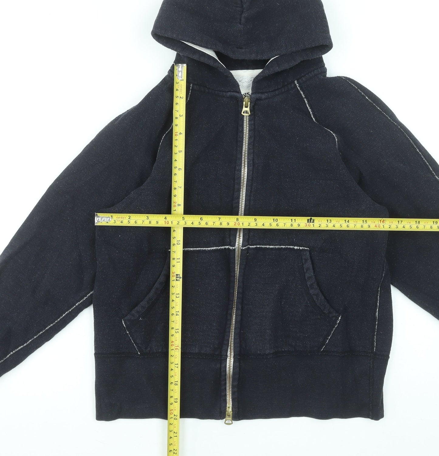 Dessin Girls Black Full Zip Fleece Hoodie Size 2 Years Made in Japan