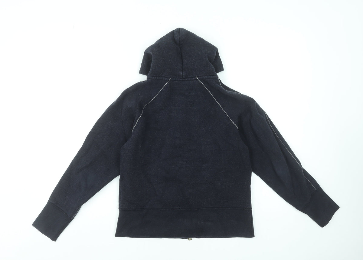 Dessin Girls Black Full Zip Fleece Hoodie Size 2 Years Made in Japan