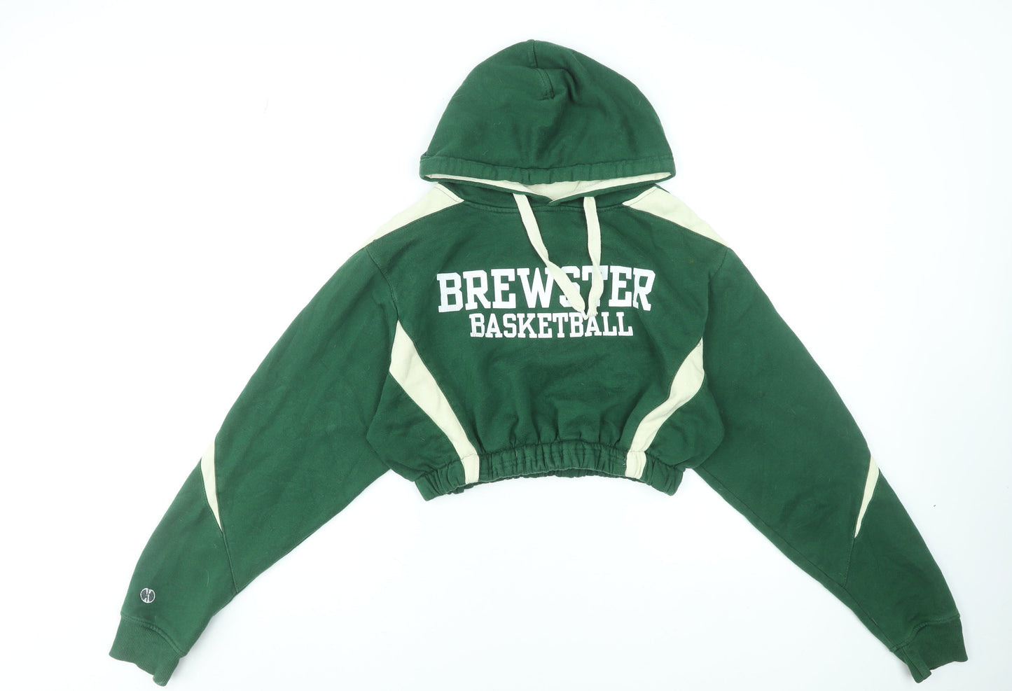 Holloway Womens Green Cropped Hoodie Brewster Basketball Medium
