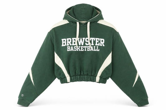 Holloway Womens Green Cropped Hoodie Brewster Basketball Medium