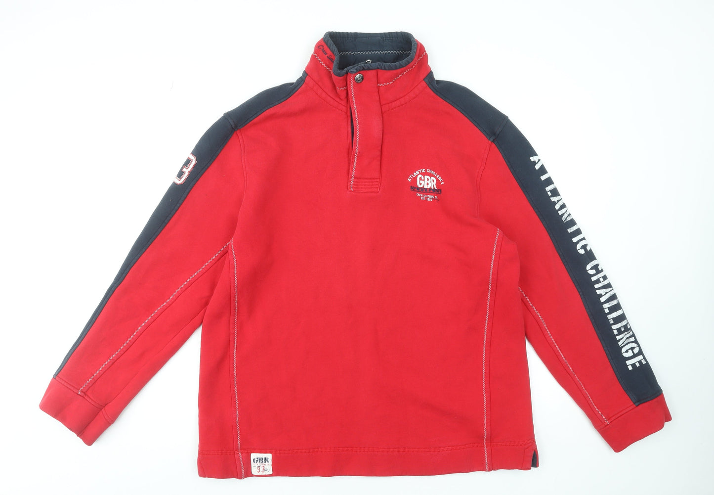 GBR Mens Red XL 1/4 Zip Sweatshirt Atlantic Challenge Sports Top