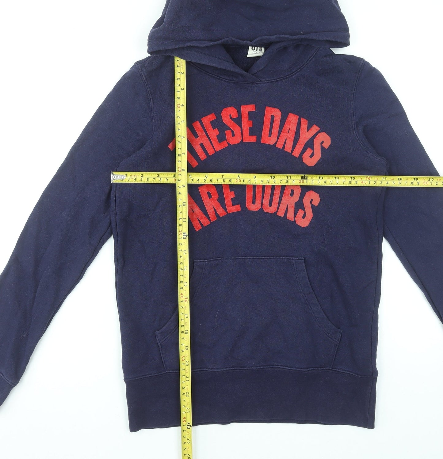 Uniqlo Men’s Blue Graphic Pullover Hoodie Size S Alphabet Bags