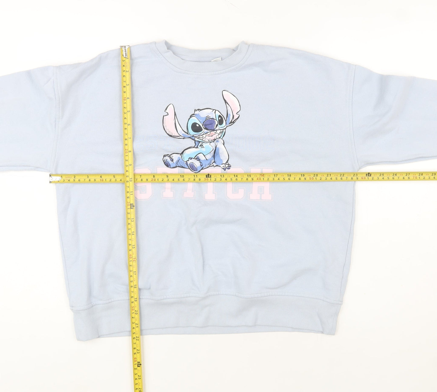 Disney Women’s Blue Stitch Crew Neck Sweatshirt Size M 12/14