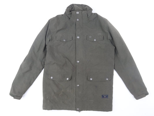 Tog Twenty Four Men's Green Polyester Parka Jacket Size M Hooded Outdoor