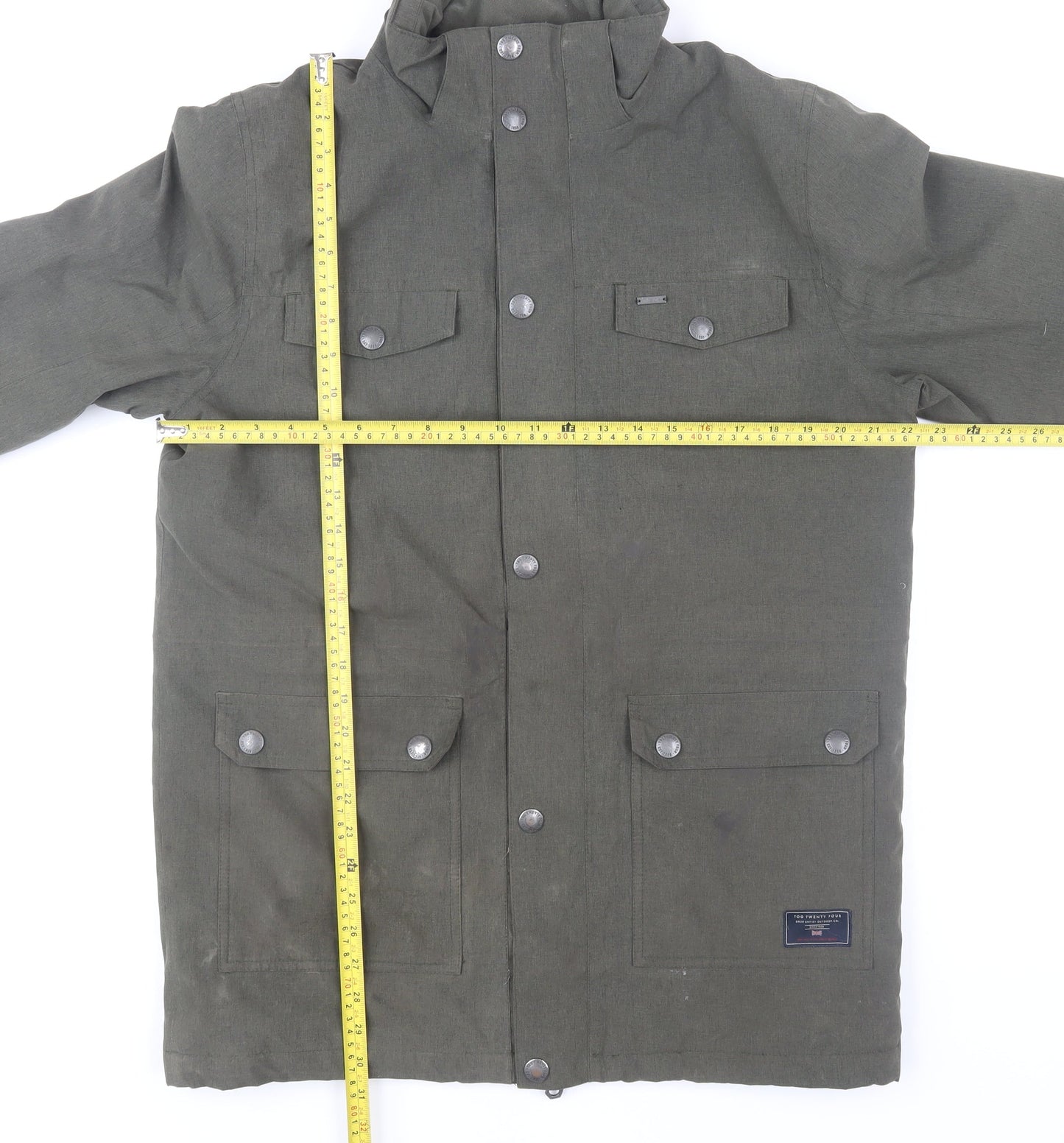 Tog Twenty Four Men's Green Polyester Parka Jacket Size M Hooded Outdoor