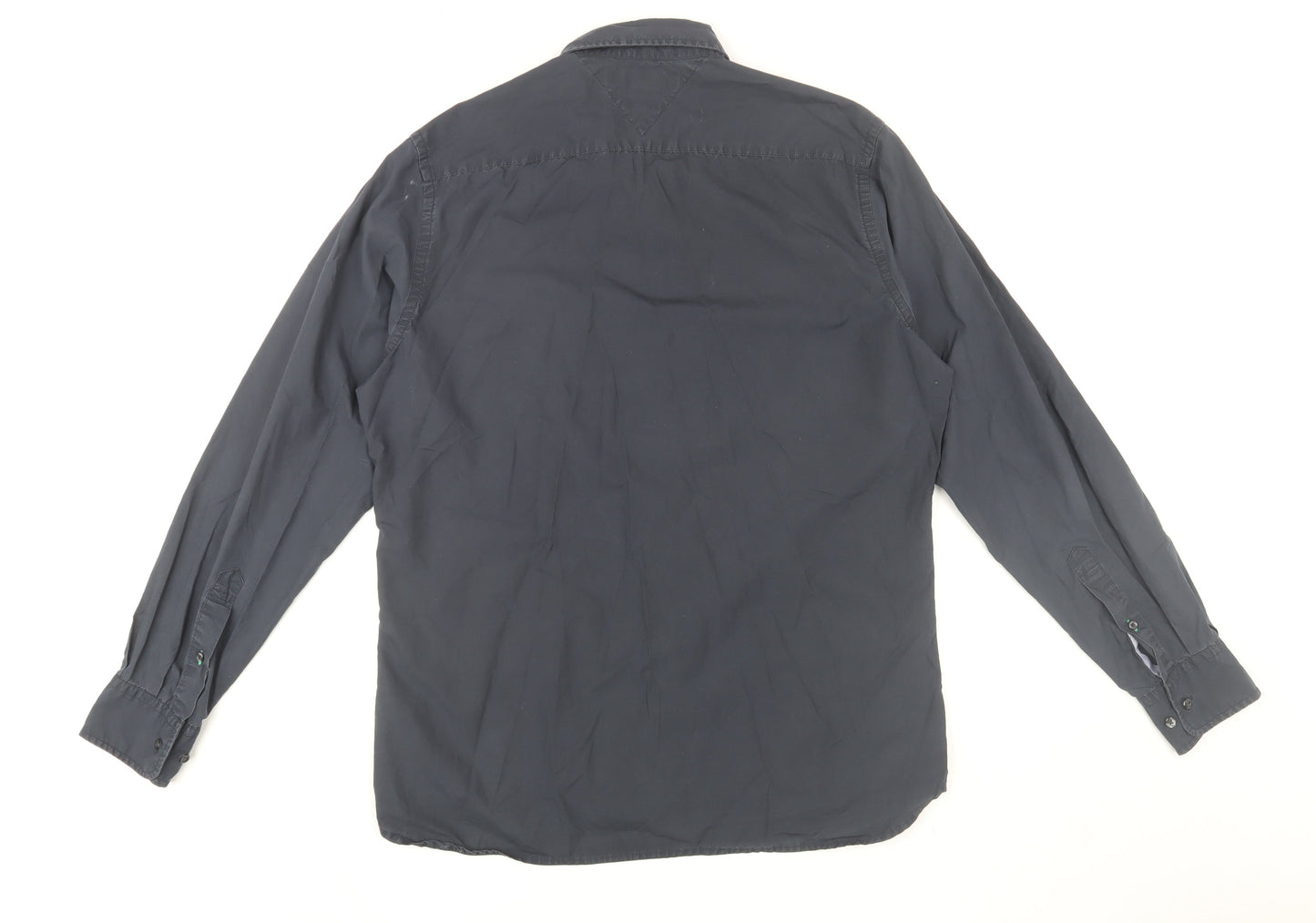 Tommy Hilfiger Men’s Blue Button-Down Classic Fit Cotton Shirt M
